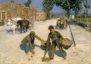 Peter Hansen Manure Gatherers oil painting